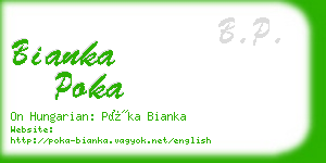 bianka poka business card